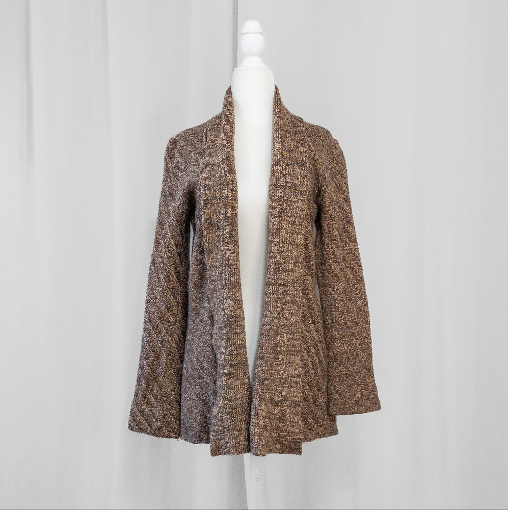 Boho Brown Wool Cardigan Sweater